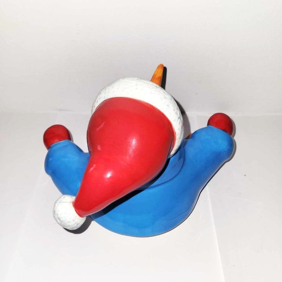 Vintage Homespun Holiday Collection Winter Christmas Snowman 10” Cookie Jar - Picture 8 of 9